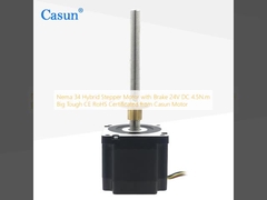 Nema 34 Hybrid Stepper Motor dengan Rem 24V DC 4.5Nm Besar Tangguh CE RoHS Bersertifikat dari Casun Motor
