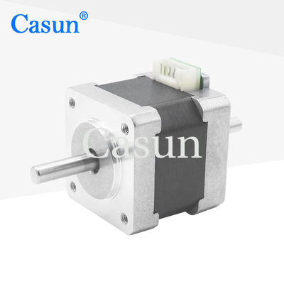 Harga bagus 1.8 Tingkat NEMA 14 Stepper Motor Dual Shaft 0.15N.m 4 Kawat Untuk Kamera Pengawasan On line