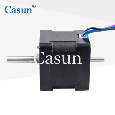Harga bagus Dual Shaft Nema 14 Stepper Motor 4 Leads 34mm 1.8deg 18Ncm 25.56oz.in 0.8A Step Motor On line