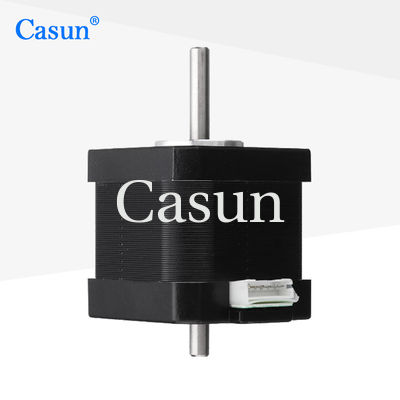 Harga bagus 20mm Panjang Dual Shaft Motor NEMA 17 0.40N.M 0.4A Untuk Kepala Cetak Dengan CE On line